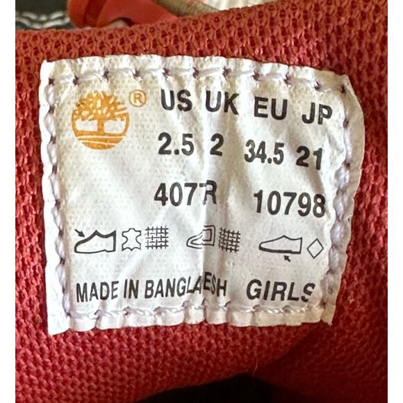 Timberland Girls‎ Sneakers Hiking Shoes Size 2.5 Beige Pink - Picture 2 of 8